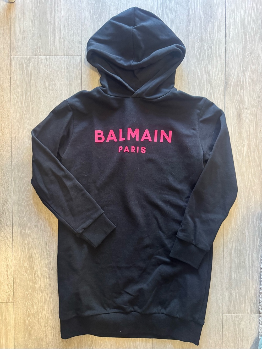 Balmain Black Hoodie with Pink Logo